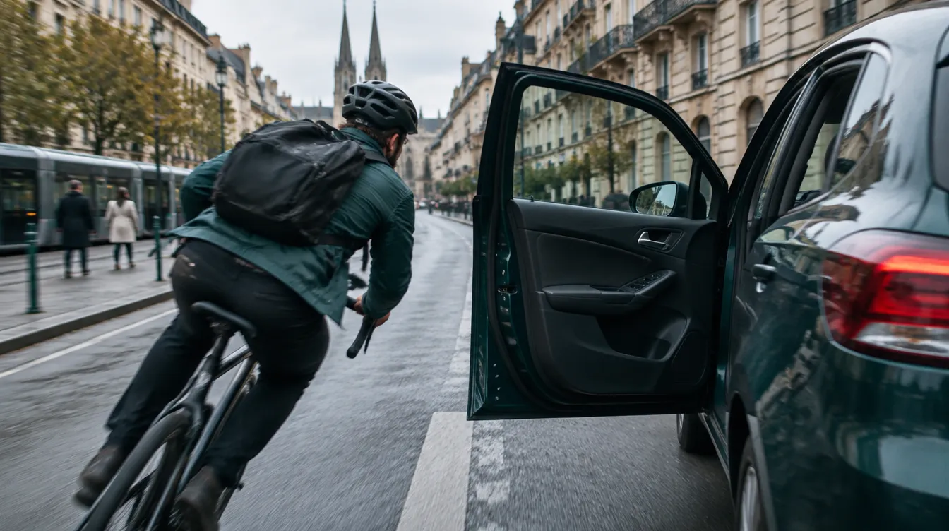 Dooring : quelles sanctions pour un conducteur qui ouvre sa portière sur un cycliste ?